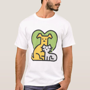 犬と猫の友情 Tシャツ