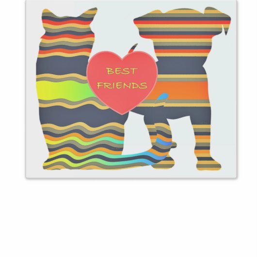 犬と猫の友最高の達 シール (正面)