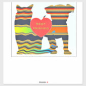 犬と猫の友最高の達 シール (シート)