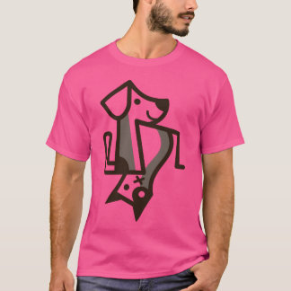 犬と猫の友達 少女 Tシャツ