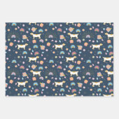 犬と猫の子どもデザイン。 ラッピングペーパーシート (正面2)