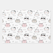 犬と猫の子どもデザイン。 ラッピングペーパーシート (正面)