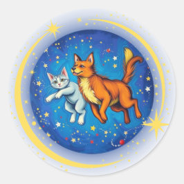 犬と猫の宇宙 ラウンドシール