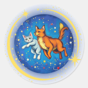 犬と猫の宇宙 ラウンドシール