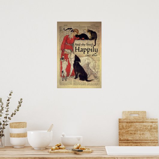 犬と猫の恋人と彼女は今まで幸せに暮らした ポスター (キッチン)