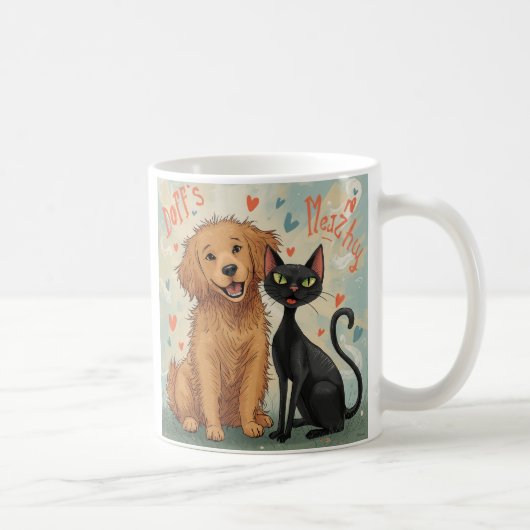 犬と猫の愛らしいコーヒーマグ – Cozy Kind_Ones コーヒーマグカップ (右)