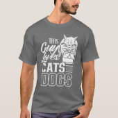 犬と猫の愛犬好き Tシャツ (正面)