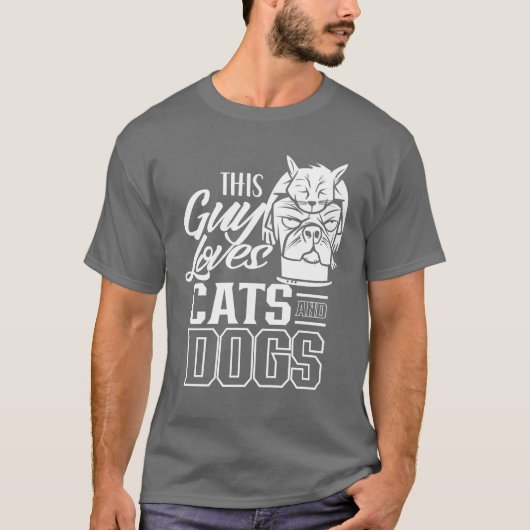 犬と猫の愛犬好き Tシャツ (正面)