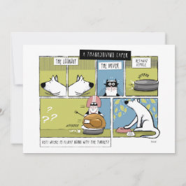 犬と猫の感謝祭の大騒ぎ シーズンカード