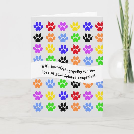 犬と猫の手紙に同情カードを印刷 カード (正面)