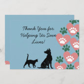 犬と猫の救出 サンキューカード (正面/裏面)