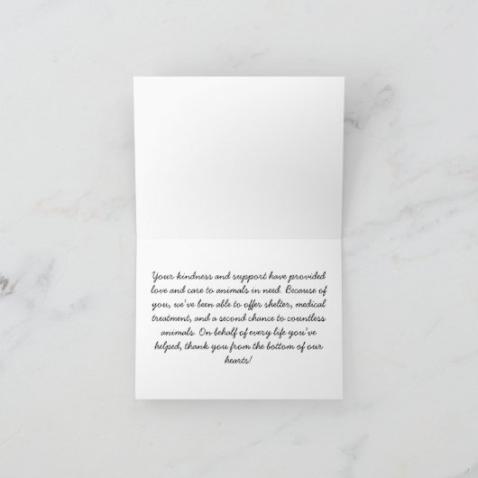 犬と猫の救出 サンキューカード (内部)