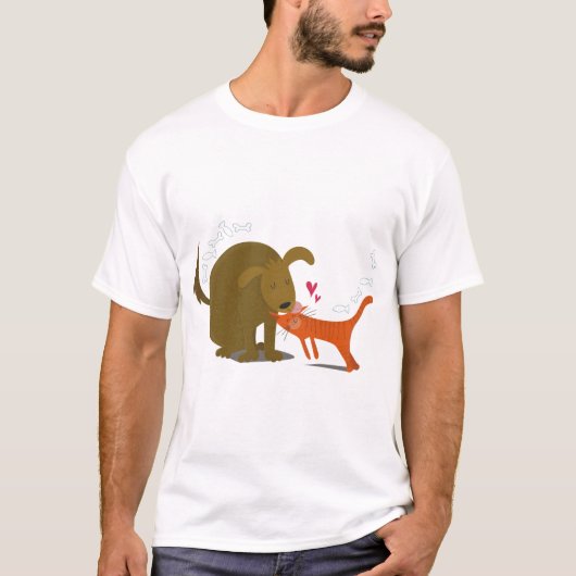 犬と猫の最高の友人 Tシャツ (正面)