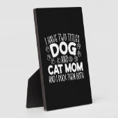 犬と猫の母の母の日の母最高のの母は動物 フォトプラーク (側面)