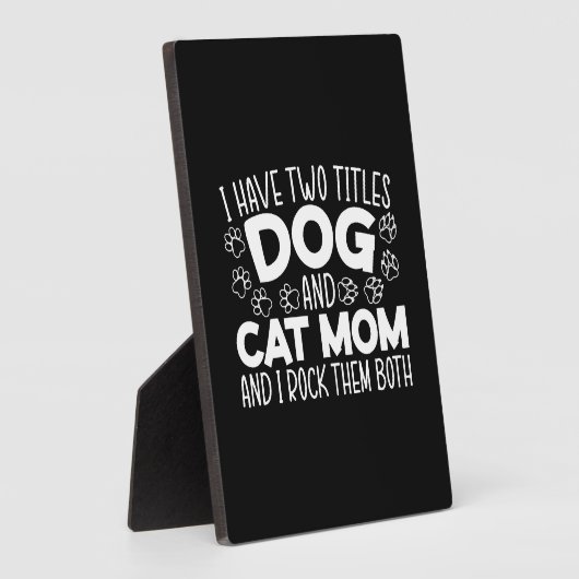 犬と猫の母の母の日の母最高のの母は動物 フォトプラーク (側面)