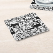 犬と猫の漫画» Coaster スクエアペーパーコースター (アングル)