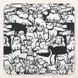 犬と猫の漫画» Coaster スクエアペーパーコースター