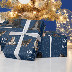 犬と猫の獣医が青に ラッピングペーパー