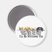 犬と猫の磁石おもしろいを見てやる マグネット (正面/裏面)