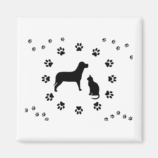 犬と猫の磁石 マグネット (正面)