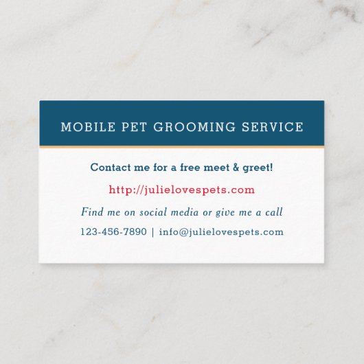 犬と猫の移動ペットトリマー 名刺 (裏面)