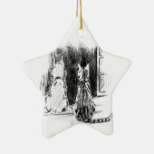 犬と猫の窓を見て、ペット悔やみや弔慰 セラミックオーナメント (右)