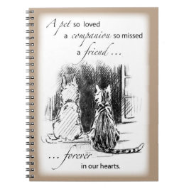 犬と猫の窓を見て、ペット悔やみや弔慰 ノートブック