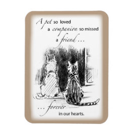 犬と猫の窓を見て、ペット悔やみや弔慰 マグネット