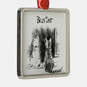 犬と猫の窓を見て、ペット悔やみや弔慰 メタルオーナメント (右)