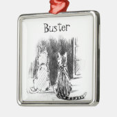 犬と猫の窓を見て、ペット悔やみや弔慰 メタルオーナメント (左)