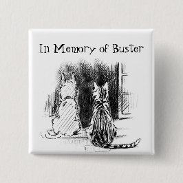 犬と猫の窓を見て、ペット悔やみや弔慰 缶バッジ