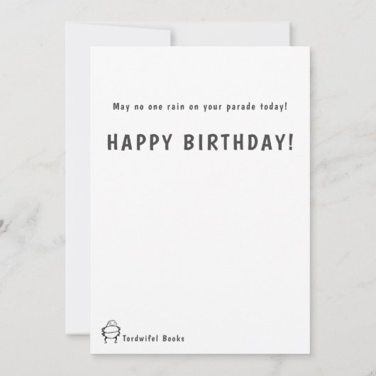 犬と猫の誕生日カード雨の犬と猫 サンキューカード (裏面)