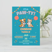 犬と猫の誕生日パーティー 招待状 (スタンド正面)