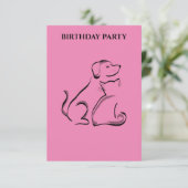 「犬と猫の誕生日招待状パーソナライズされた。 (スタンド正面)