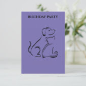 「犬と猫の誕生日招待状パーソナライズされた。 (スタンド正面)