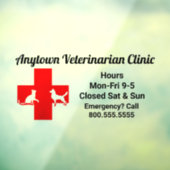 犬と猫の赤十字の獣医の窓の貼り ウィンドウサイン (シート3)