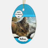犬と猫の里親写真家族ペットオーナメント セラミックオーナメント (左)