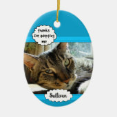 犬と猫の里親写真家族ペットオーナメント セラミックオーナメント (正面)