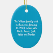 犬と猫の里親写真家族ペットオーナメント セラミックオーナメント (裏面)