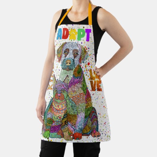 犬と猫の養子縁組と救出が優しい愛 エプロン (インサイチュ)