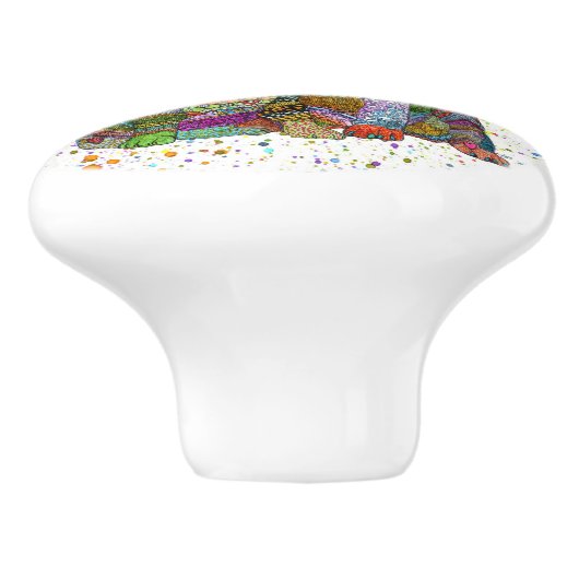 犬と猫の養子縁組と救出が優しい愛 セラミックノブ (側面)