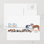犬と猫のPUPsロゴ ポストカード (正面/裏面)