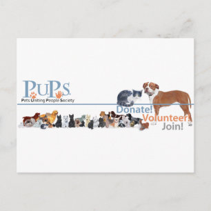 犬と猫のPUPsロゴ ポストカード