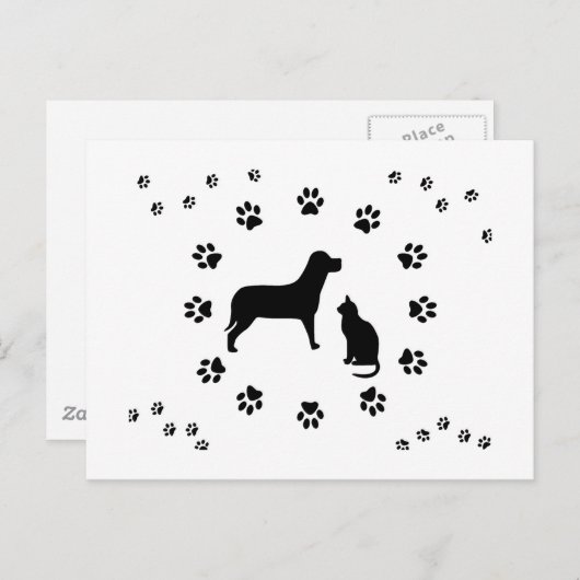 犬と猫はがき ポストカード (正面/裏面)