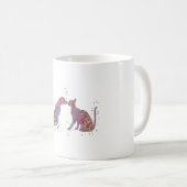 犬と猫キスをする コーヒーマグカップ (正面右)