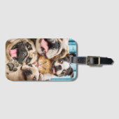 犬と猫グループの写真 ラゲッジタグ (正面横)