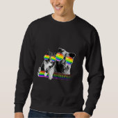 犬と猫ゲイプライド国旗Lgbt スウェットシャツ (正面)