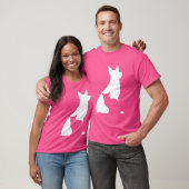 犬と猫シルエット犬の恋人猫好き犬の所有 Tシャツ (ユニセックス)