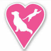 犬と猫ハート シール (正面)