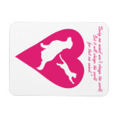 犬と猫ハート マグネット (横)